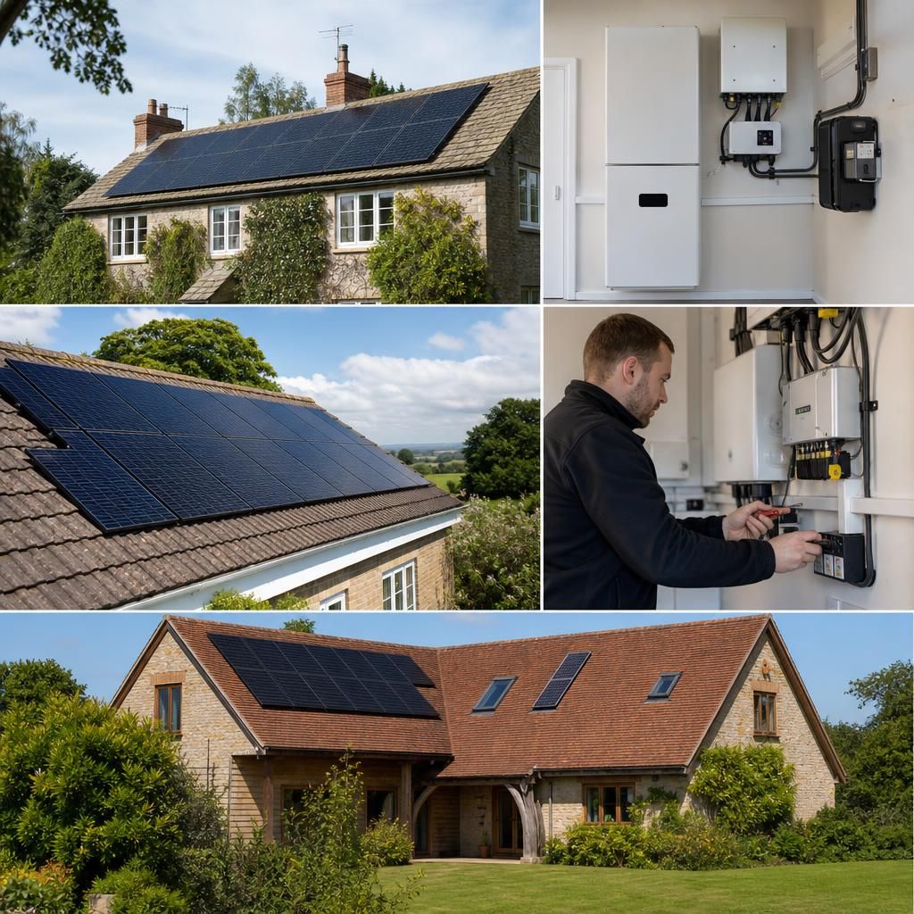 Solar panels installed on a property with roof space for future energy plans