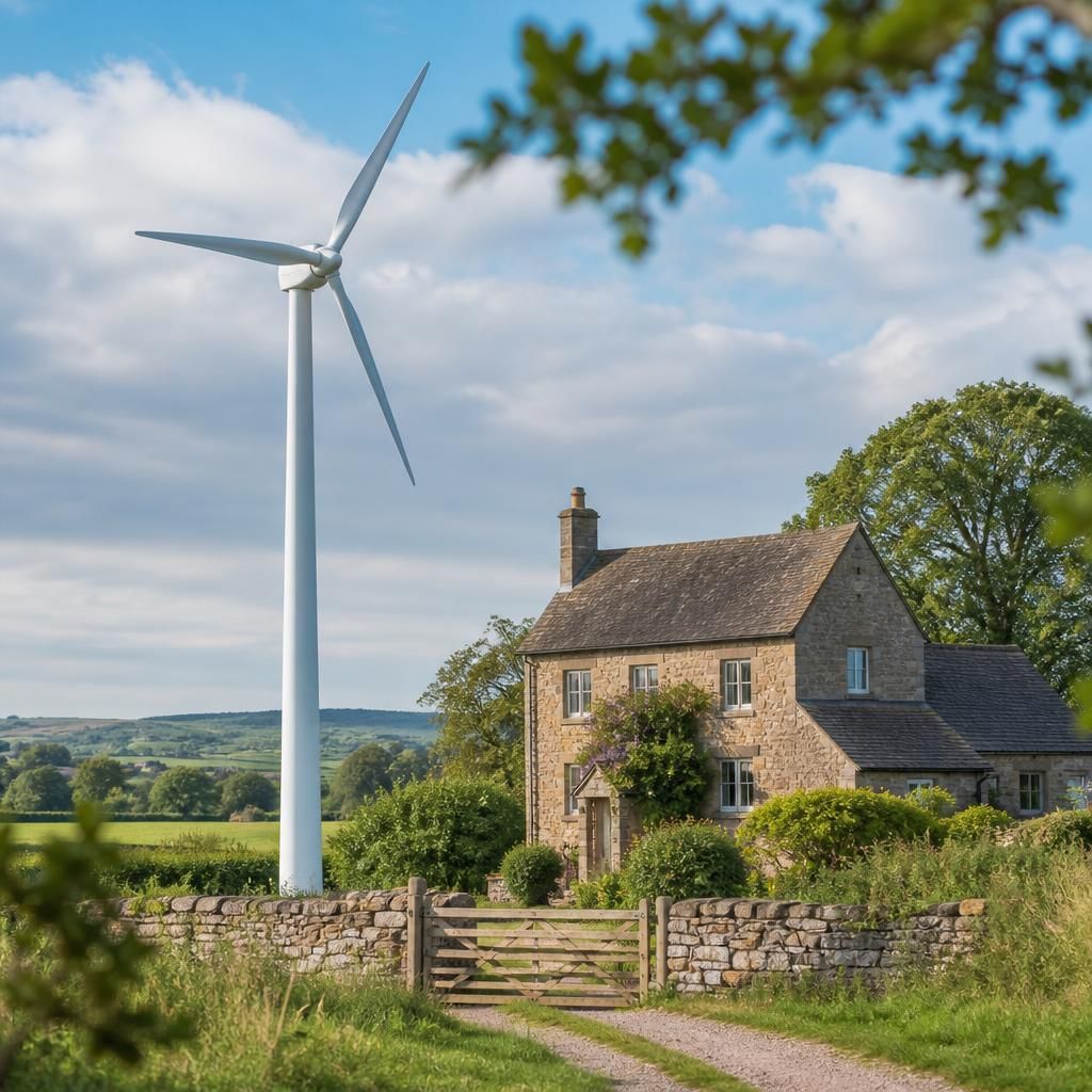 Electrician connecting renewable energy equipment at a domestic property