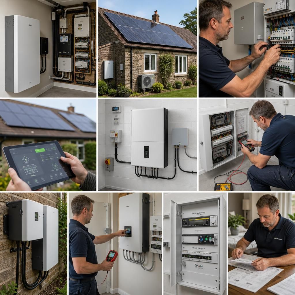 Solar panels and battery storage working together for home energy use